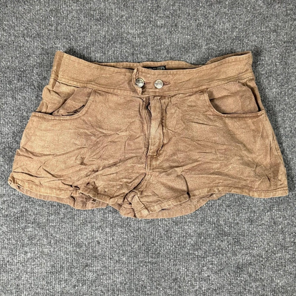 Speed Shorts Womens Size 7/8 Brown Cotton Denim Casual Mini Double Button Y2K